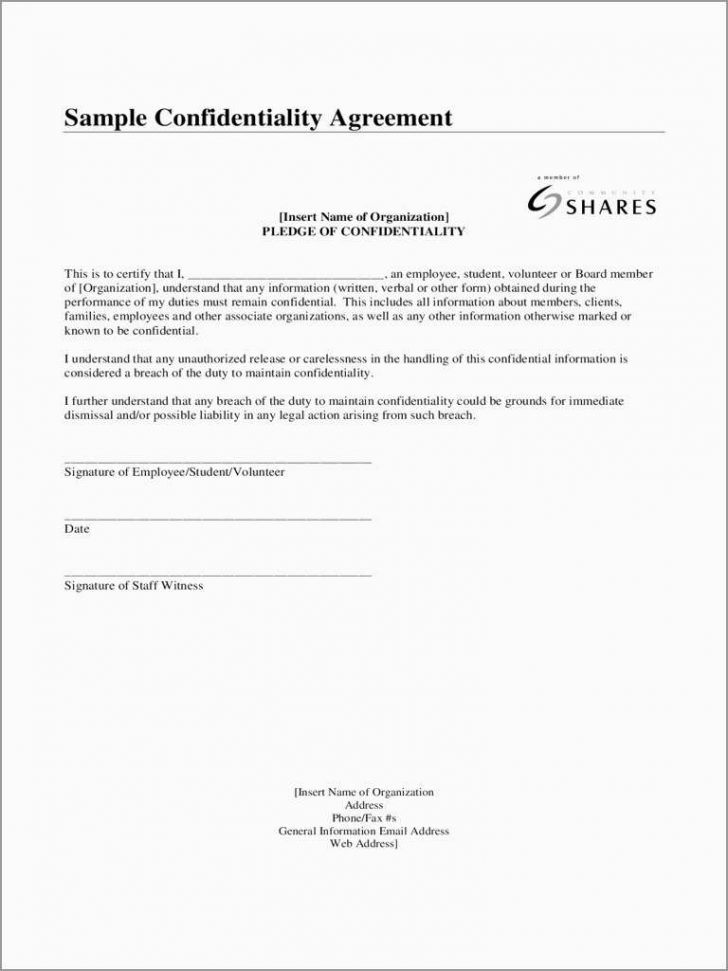 Employee Confidentiality Agreement Form Luxury Free Confidentiality