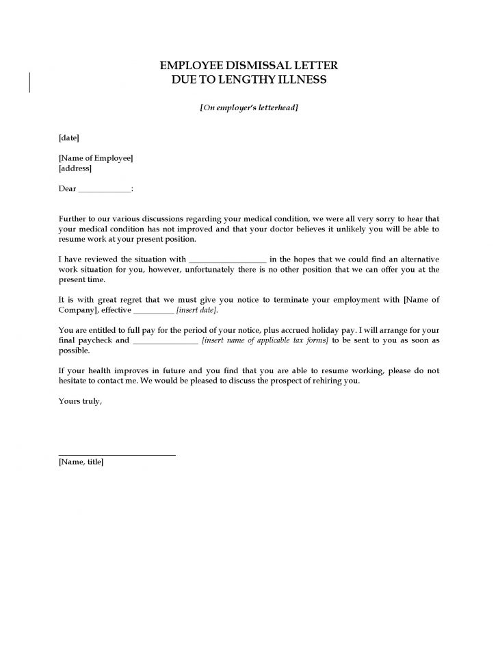 Employee Termination Agreement Sample Employee Termination Letter Due