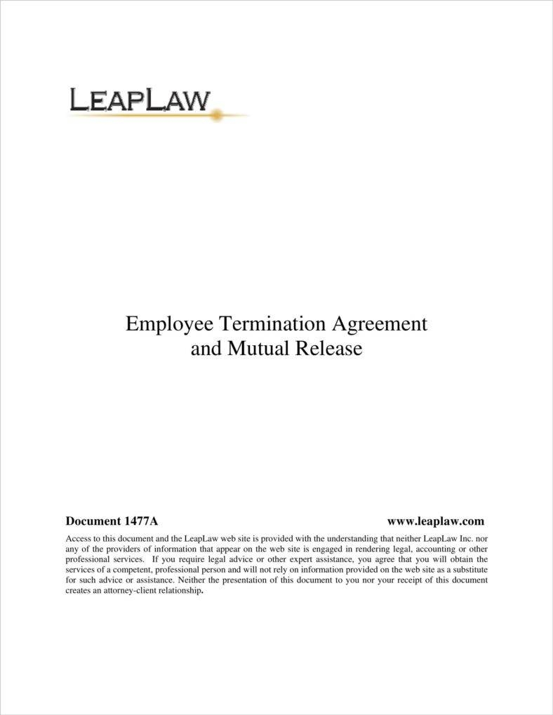 Employee Termination Agreement Sample How To Make An Employee Termination Agreement Form Free Premium