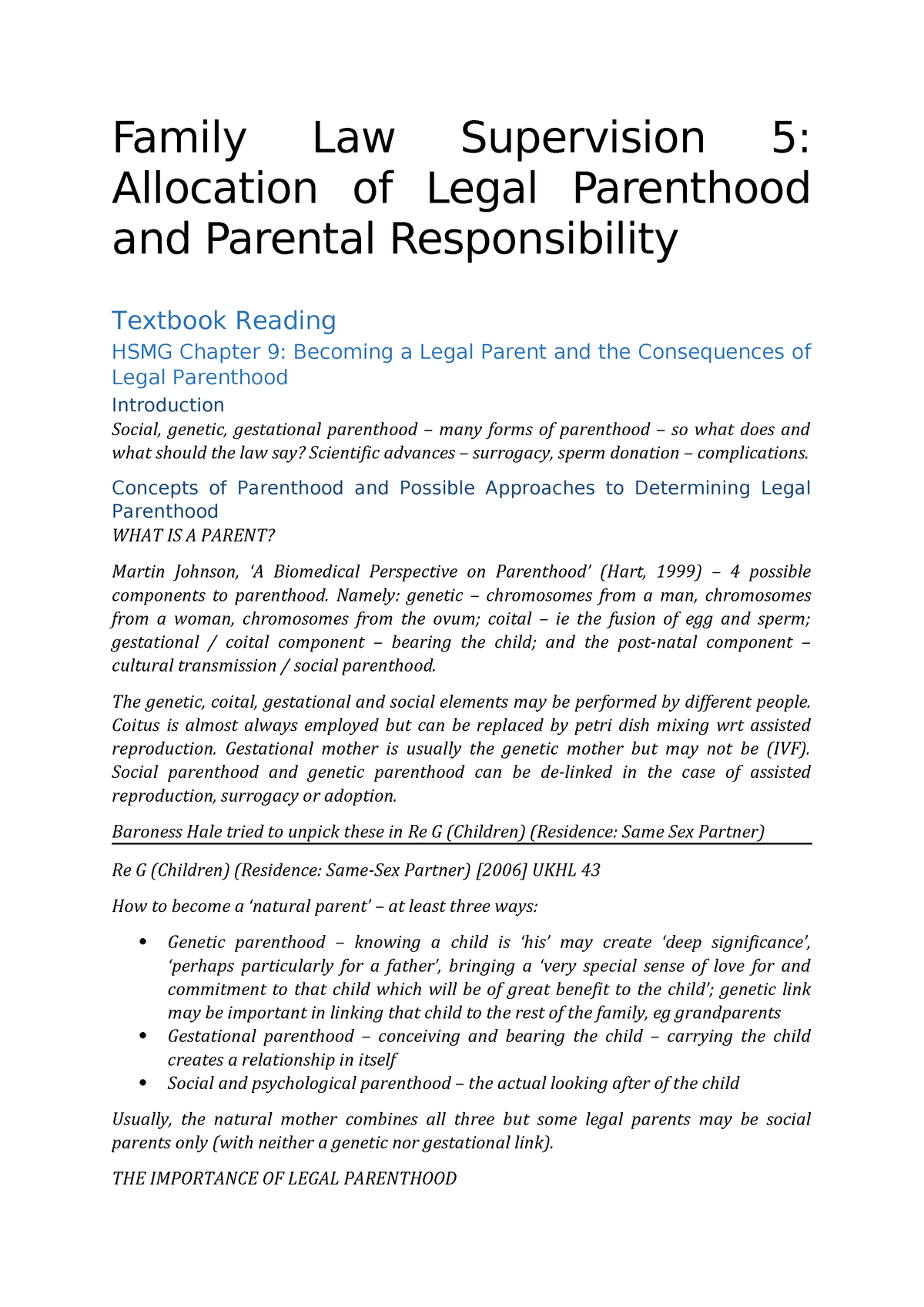 In The Absence Of A Partnership Agreement The Law Says Full Notes Fam Supervision 5 Legal Parenthood And Parental Studocu