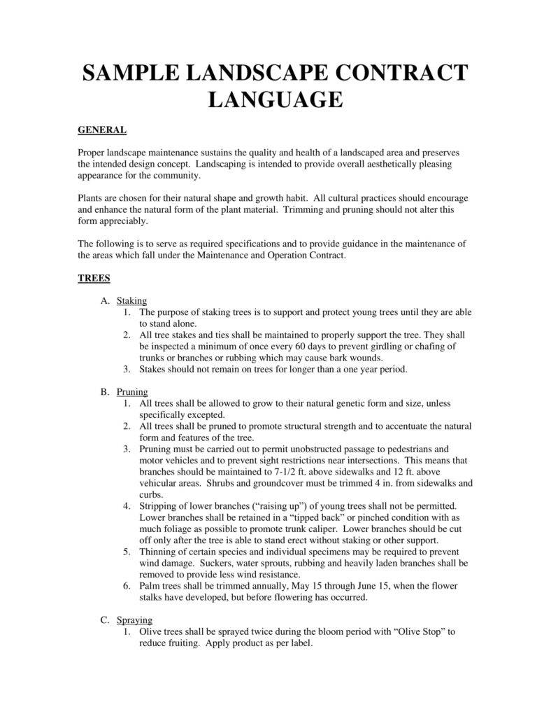 Landscaping Service Agreement 7 Landscaping Services Contract Templates Word Pdf Apple Pages