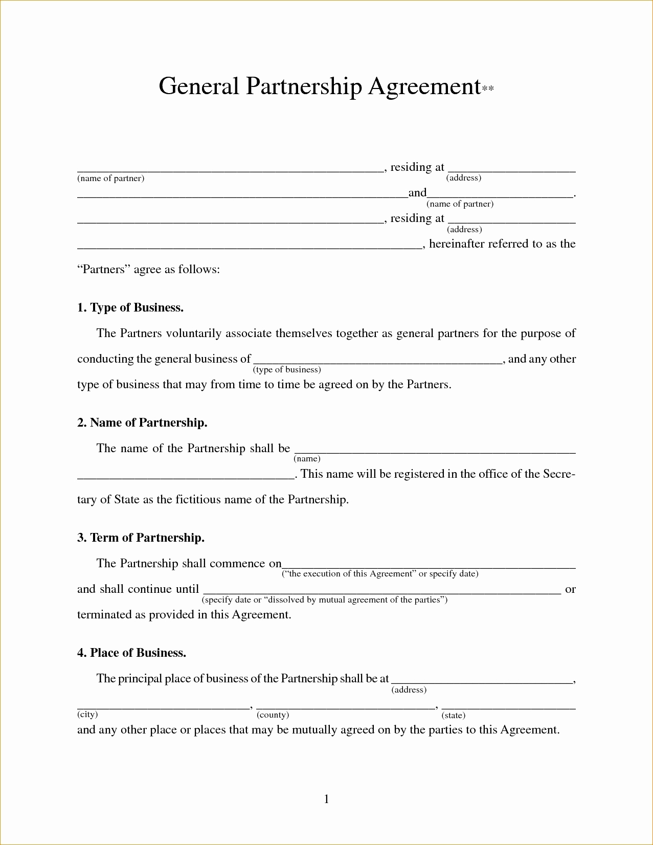 Partnership Agreement Pdf Download 004 Business Partnership Agreement Template Contract Beautiful Ideas