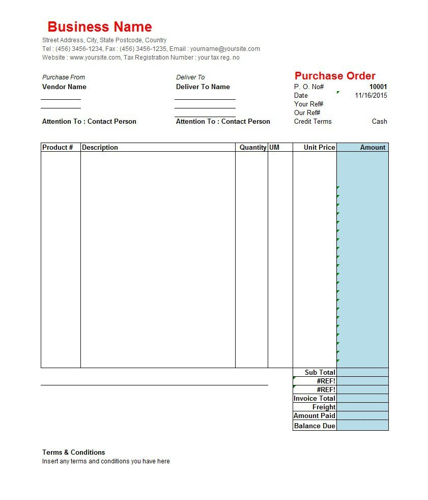 Purchase Order Agreement 37 Free Purchase Order Templates In Word Excel