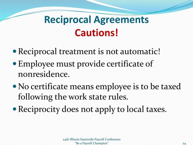 State Tax Reciprocity Agreements An Introduction To Multi State Taxation Ppt Download