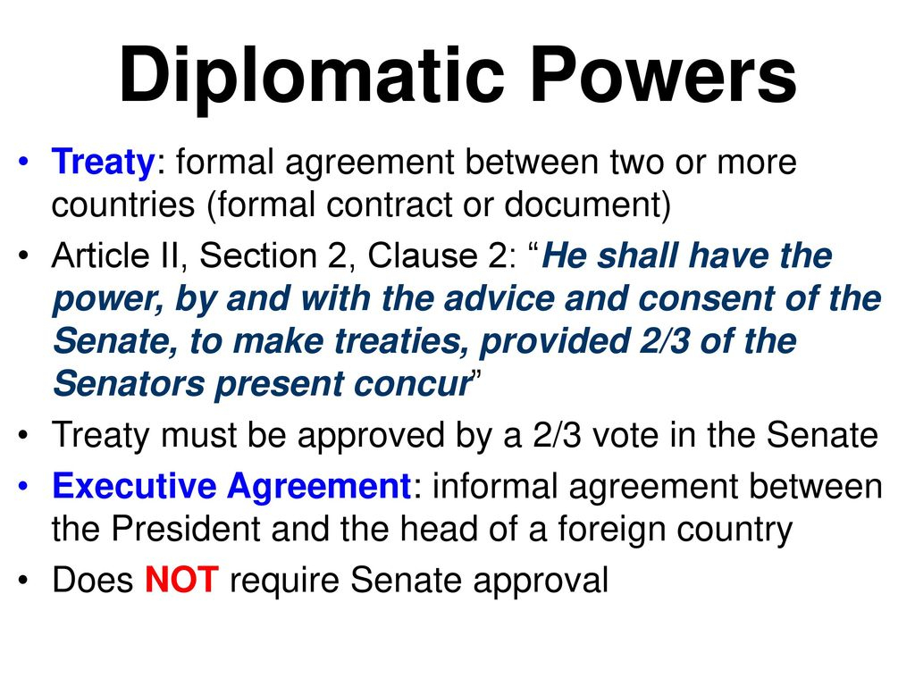 Treaty V Executive Agreement Presidential Powers Ppt Download