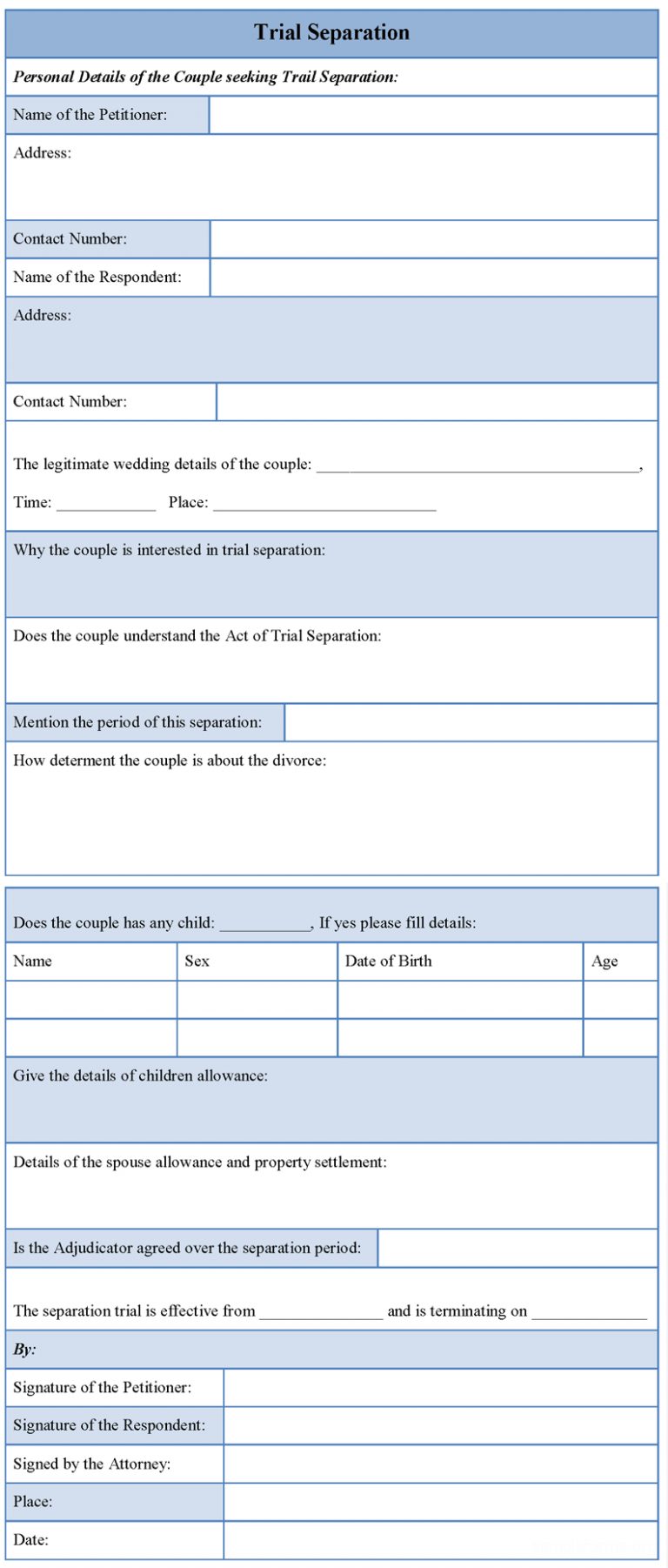 Trial Separation Agreement Form Separation Agreement Survival Guide For