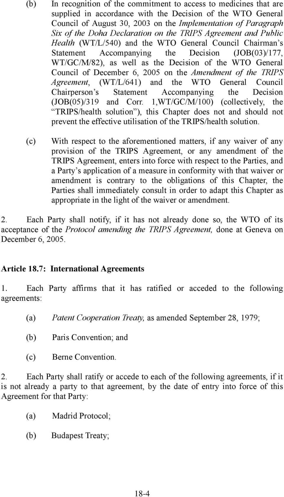 A Handbook On The Wto Trips Agreement Chapter 18 Intellectual Property Section A General Provisions Pdf