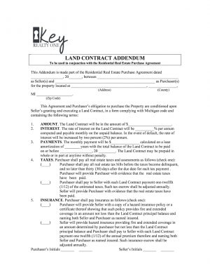Addendum To Purchase Agreement Vacant Land Purchase And Sale Agreement Washington State Sample