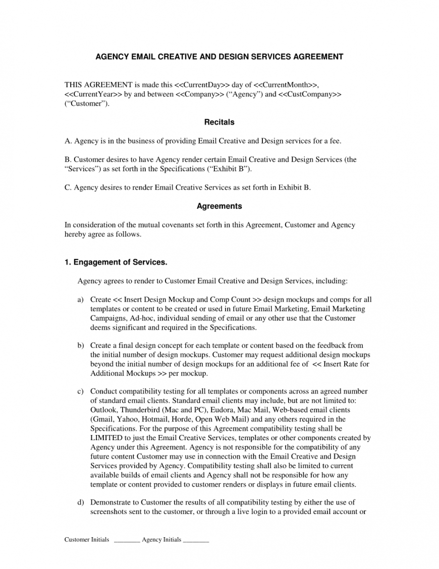 Agency Agreement Draft Advertising Agency Agreement Template Free