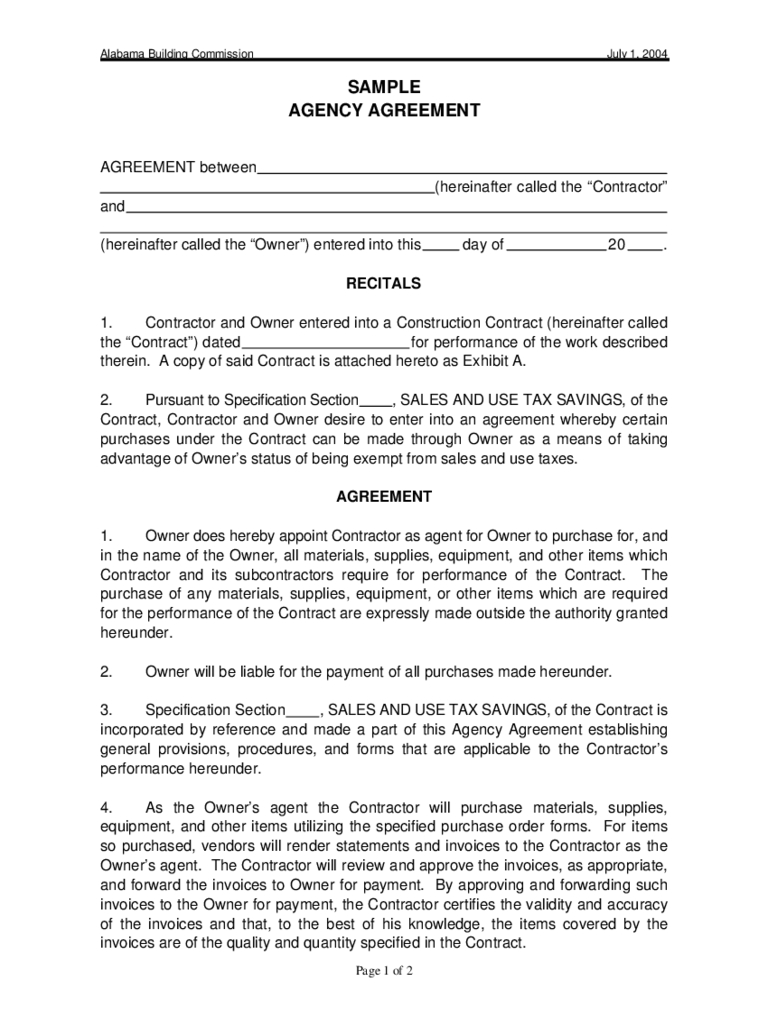 Agency Agreement Draft Agency Contract Template 3 Free Templates In Pdf Word Excel Download