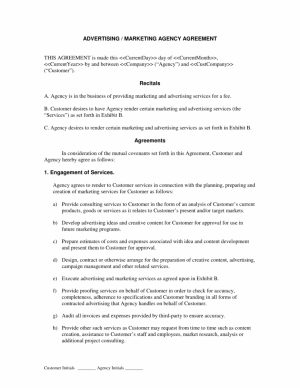 Agency Agreement Draft Best Picture Of Advertising Agency Agreement Template Editable