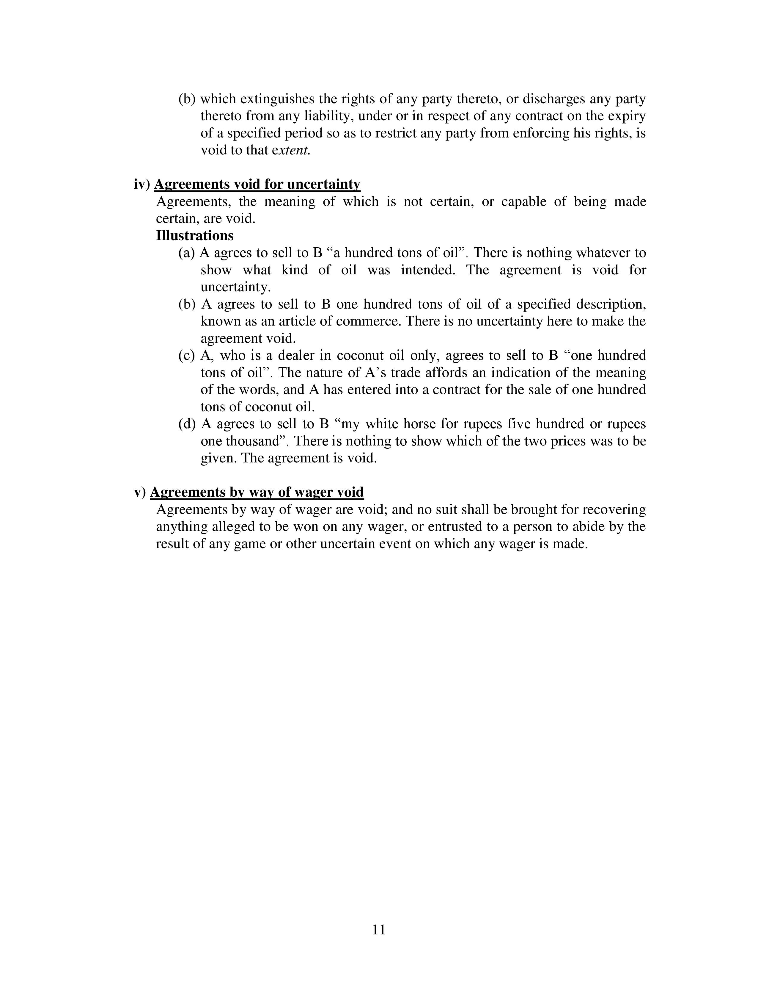 Agreement By Way Of Wager Indian Contract Act Notes