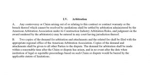 Agreement To Arbitrate Arbitration Clauses Residential Contract Arbitration Clause Found