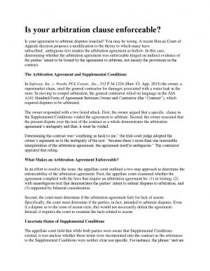 Agreement To Arbitrate Is Your Arbitration Clause Enforceable Secarson Issuu