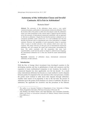 Agreement To Arbitrate Pdf Autonomy Of The Arbitration Clause And Invalid Contracts All