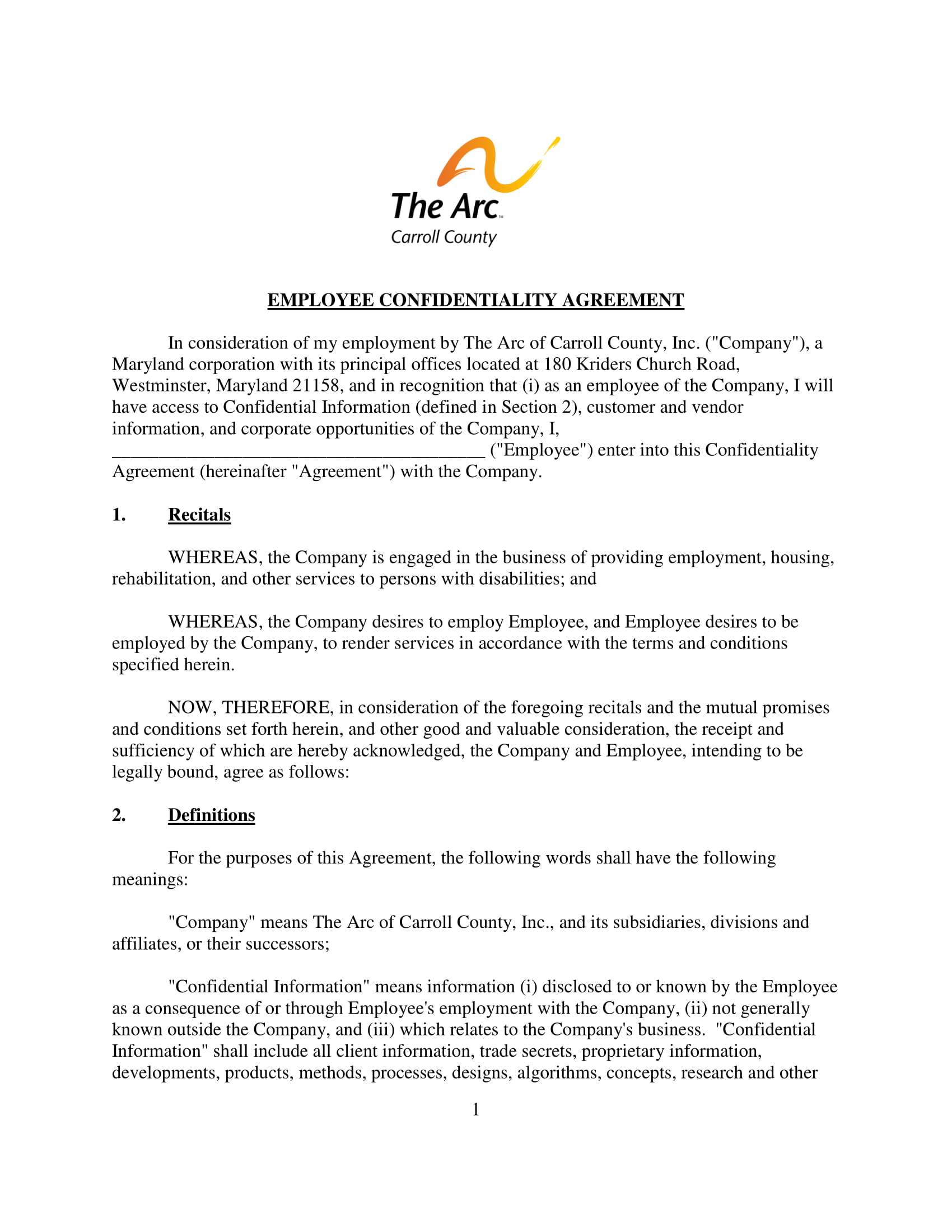 Agreement With Employee 11 Employee Confidentiality Agreement Examples Pdf Word Examples