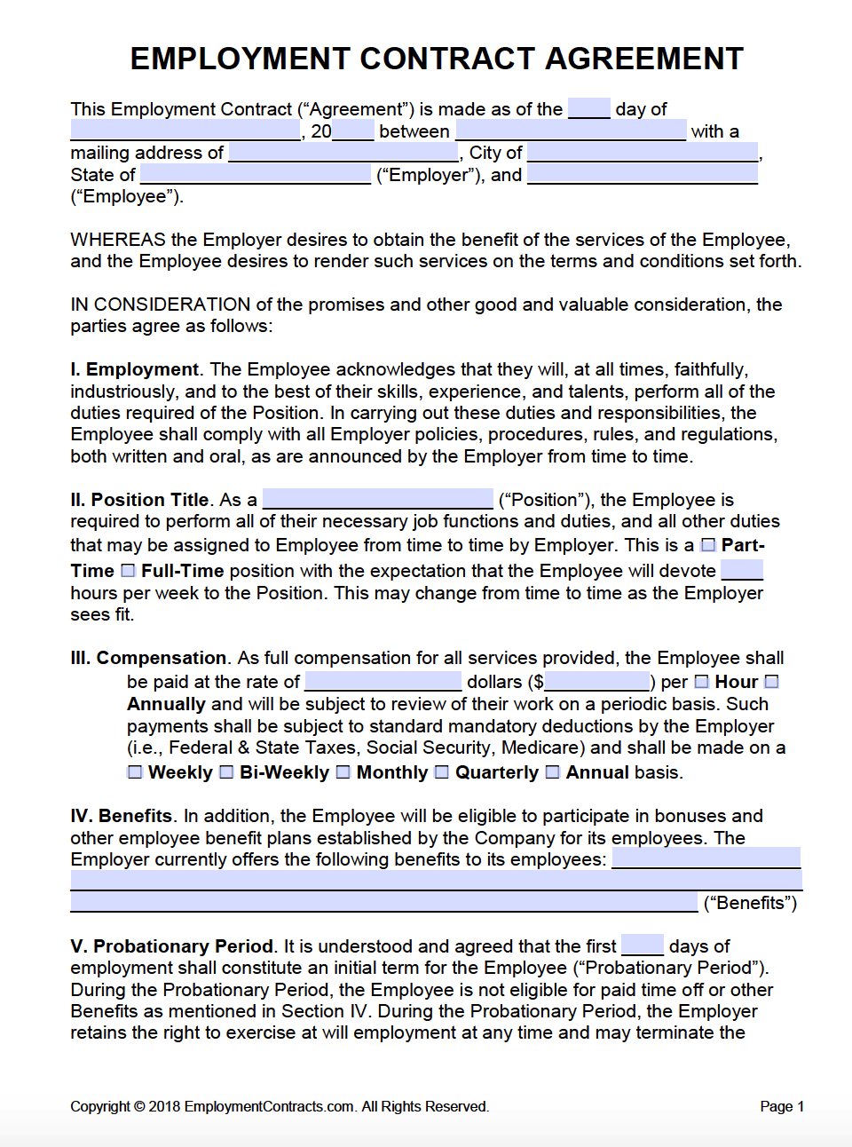 Agreement With Employee Employment Agreement Contracts Pdf Word