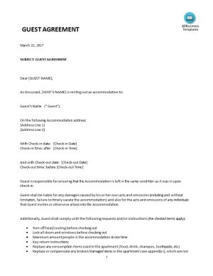 Airbnb Rental Agreement Airbnb Guest Short Term Rental Agreement Templates At