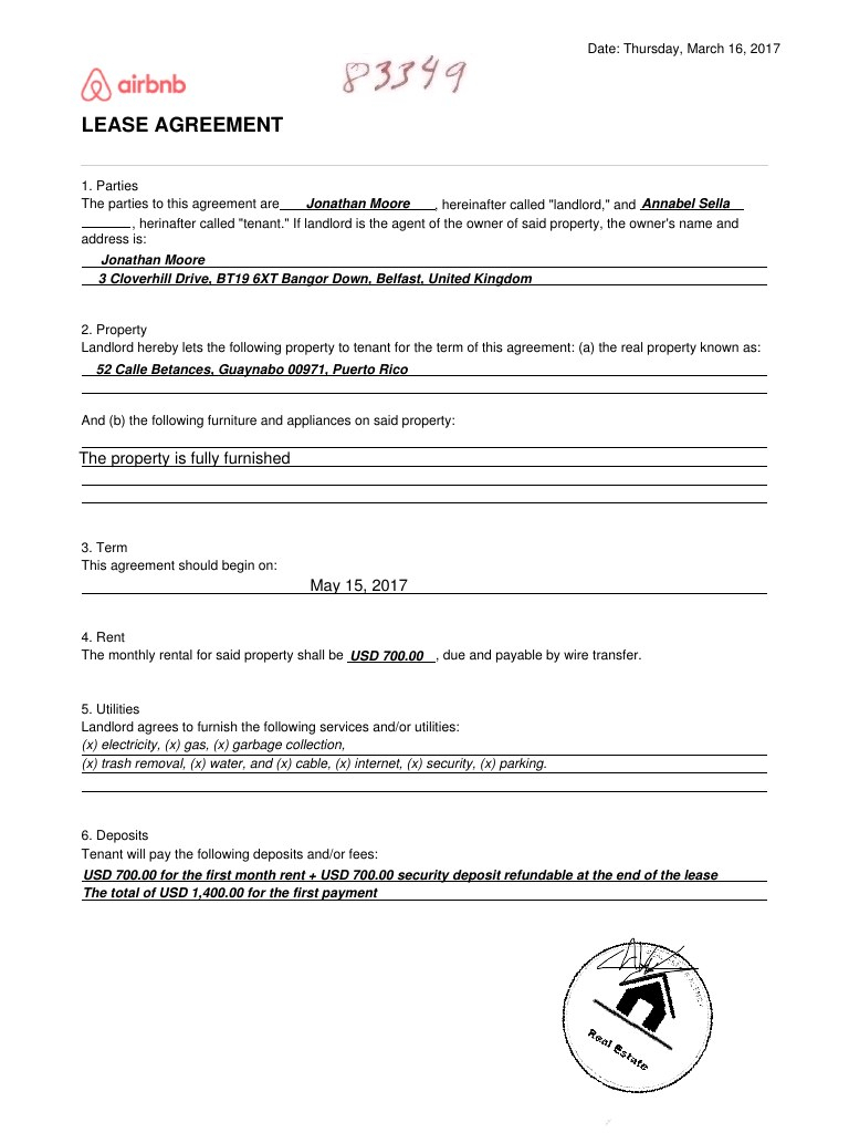 Airbnb Rental Agreement Print Invoice Pdfs 83349airbnbcontract Pdf Pdf Archive