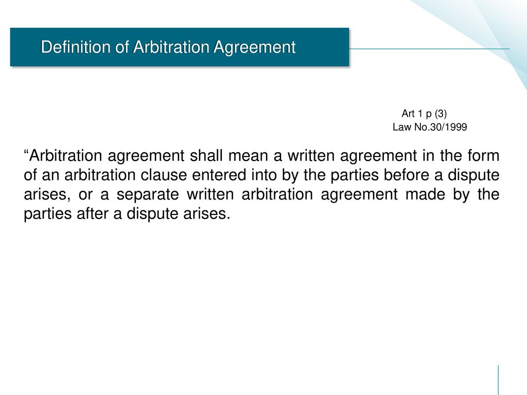 Arbitration Agreement Form Arbitration In Indonesia Ppt Download