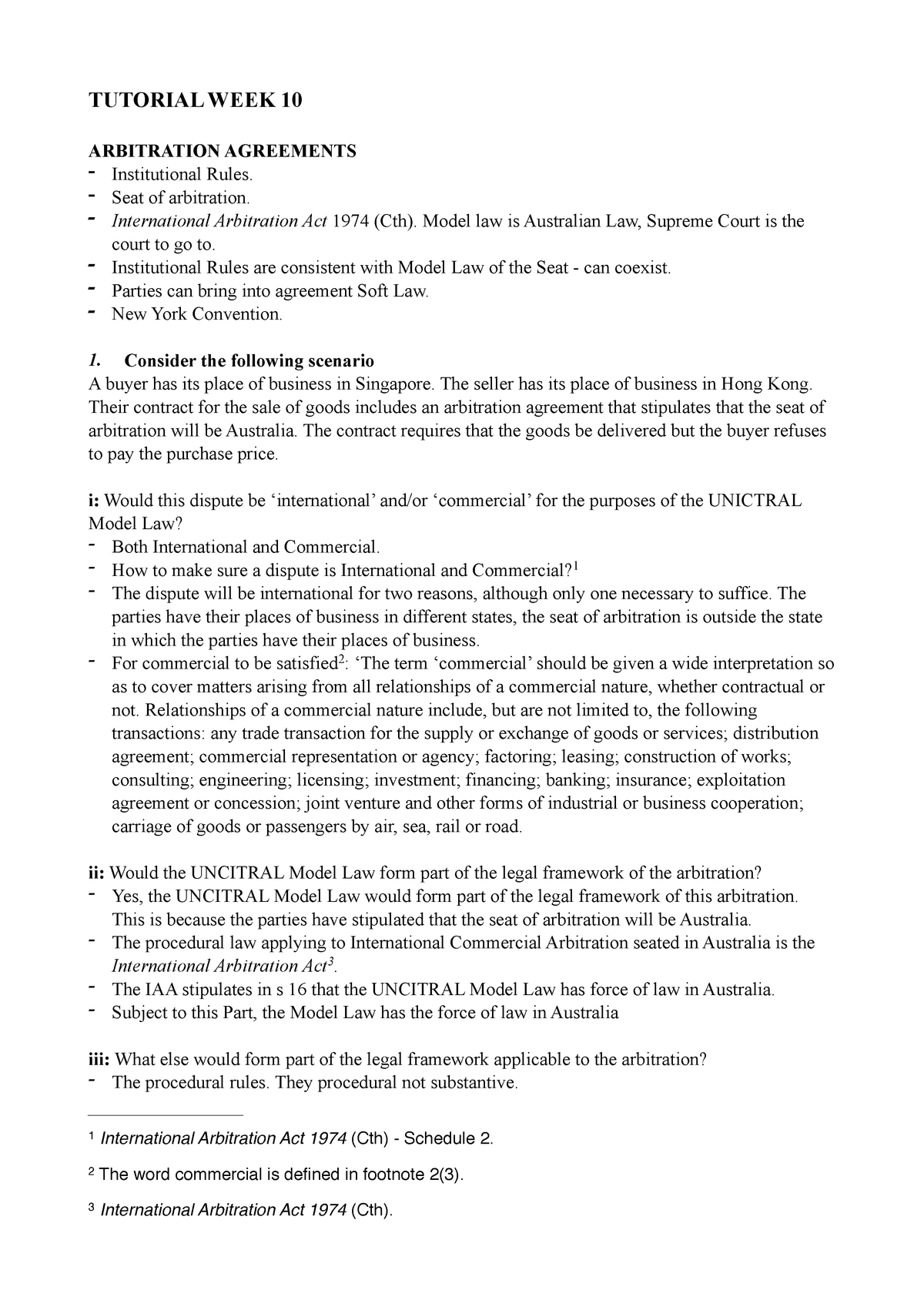Arbitration Agreement Form Llb103 W10 Tutorial Tute Notes Llb103 Dispute Resolution Studocu