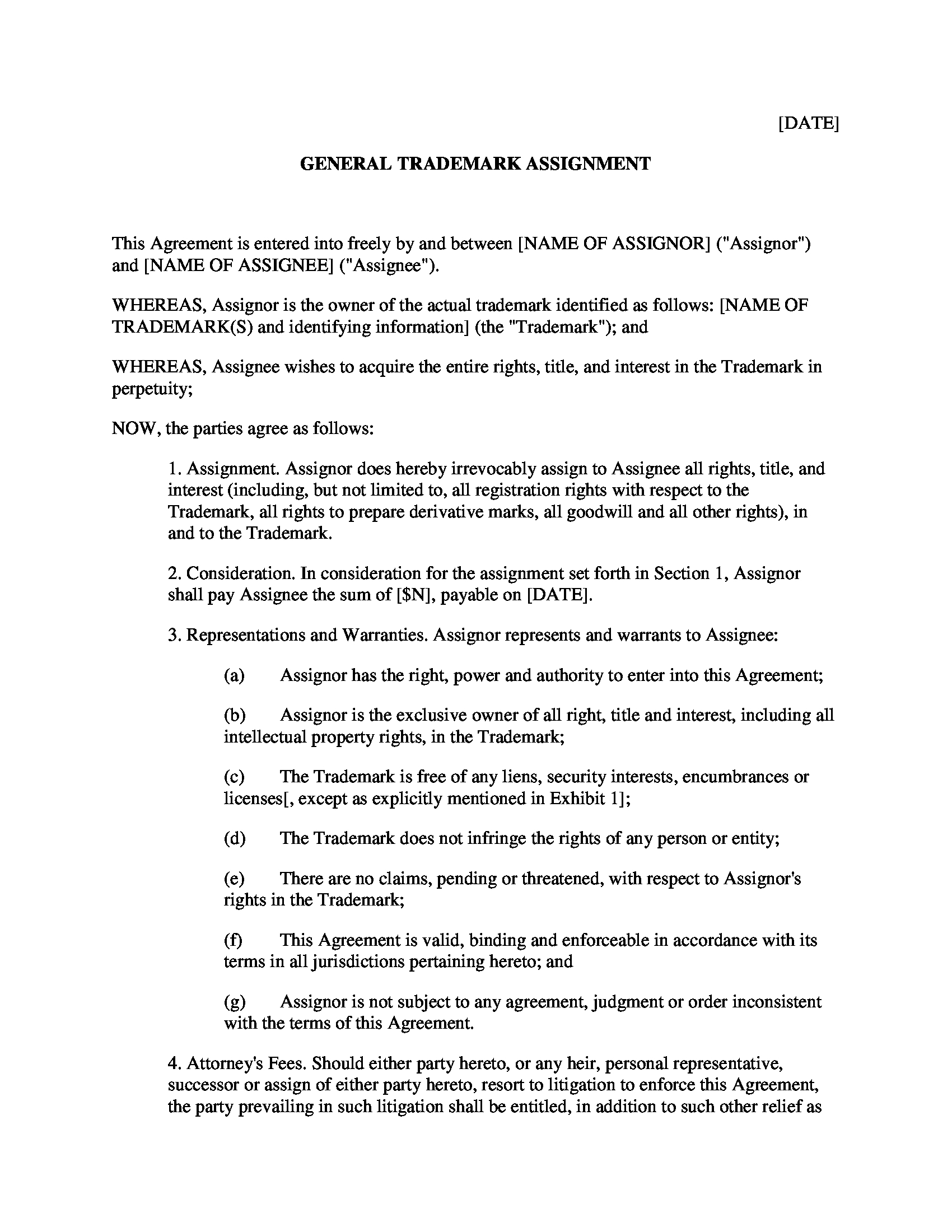 Assignment Of Intellectual Property Agreement 14 Trademark Assignment Forms Pdf Doc