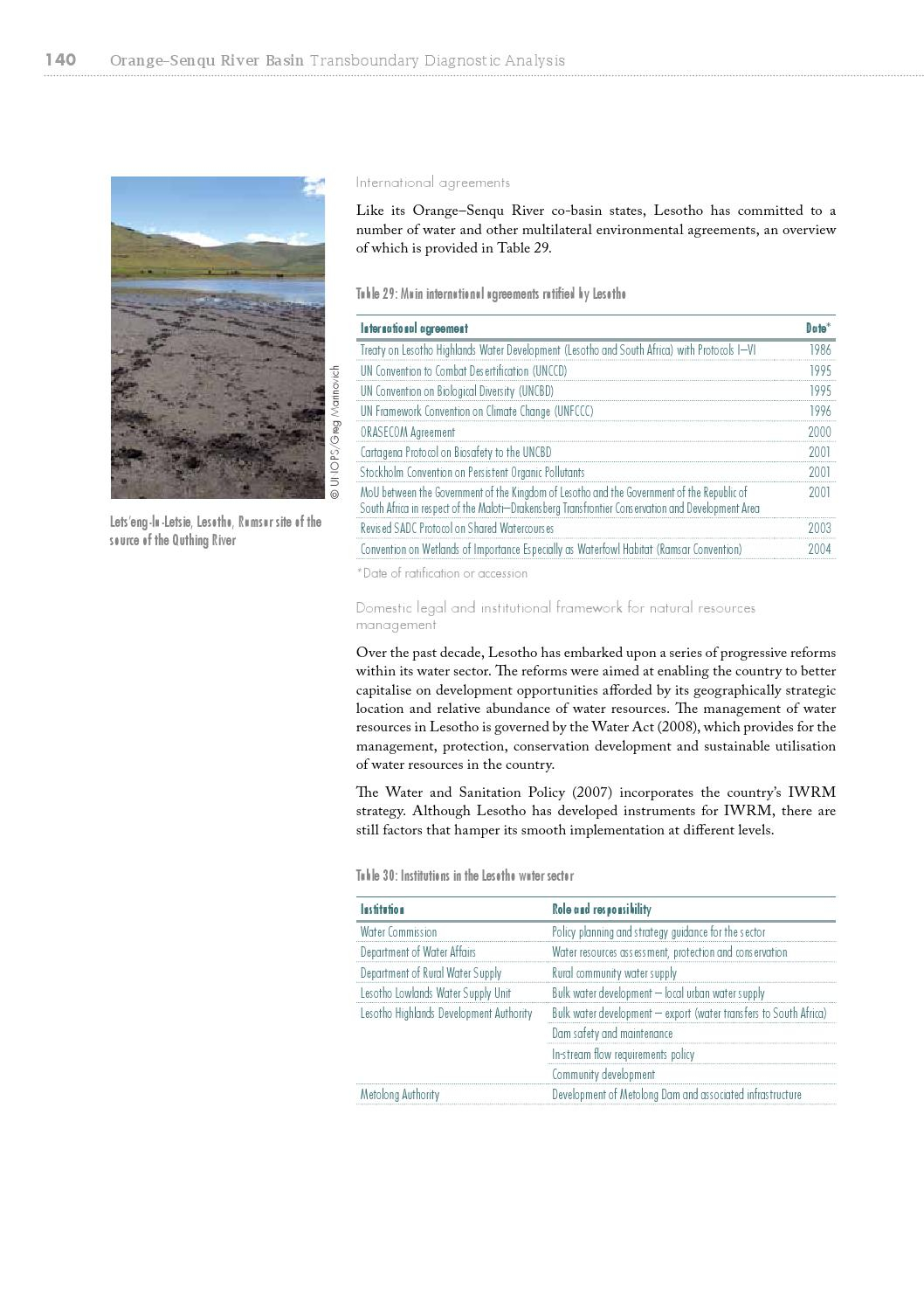 Bulk Water Supply Agreement Orangesenqu River Basin Transboundary Diagnostic Report Handmade