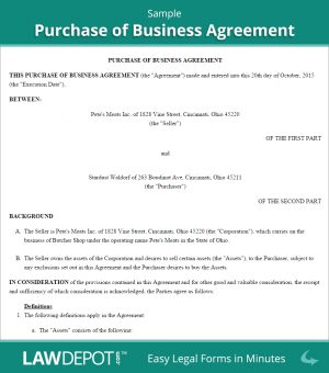 Business Contract Agreement Free Purchase Of Business Agreement Create Download And Print
