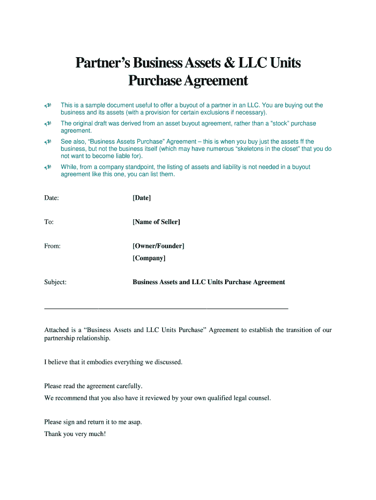 Buyout Agreement Template Business Buyout Agreement Llc Fill Online Printable Fillable