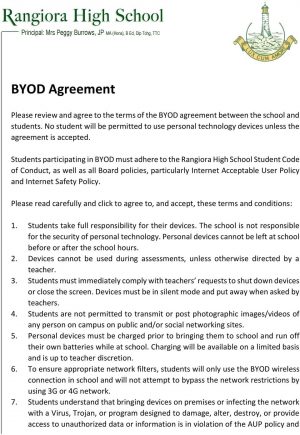 Byod Agreement Form Od Acceptable Use Od Bring Your Own Device Pdf