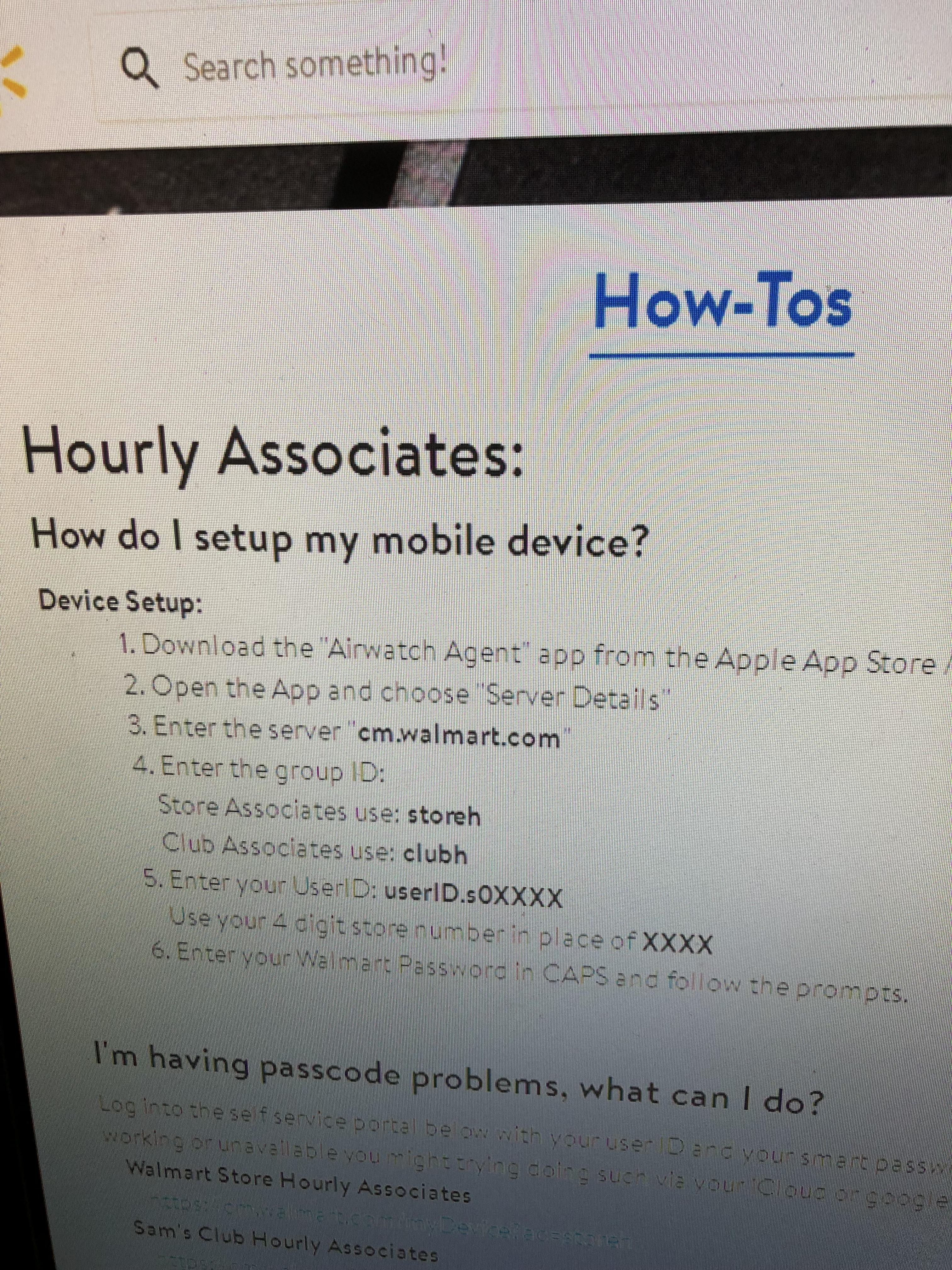 Byod Agreement Form Setting Up Od Airwatch Agent Walmart