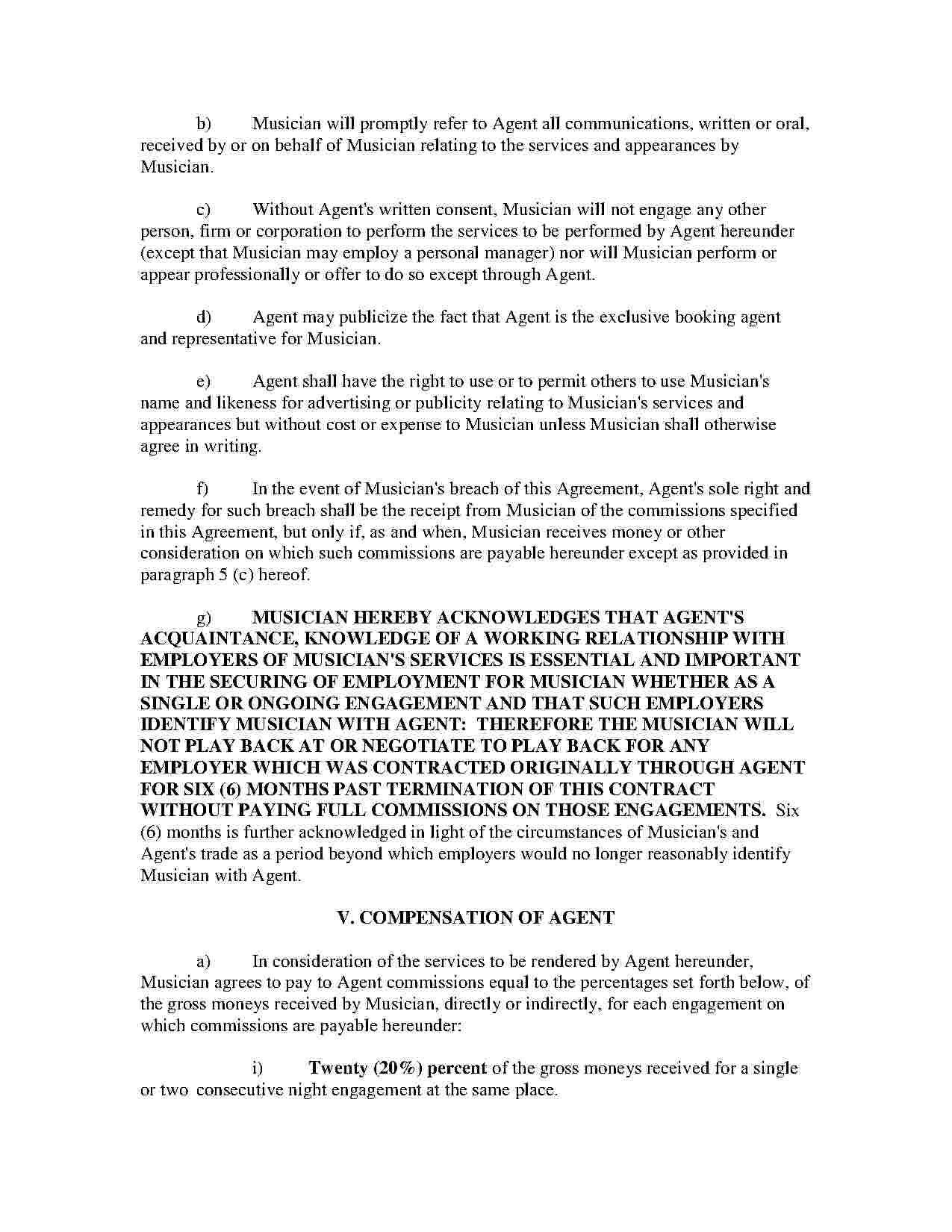 C & F Agent Agreement Download Artist Agent Agreement Style 3 Template For Free At