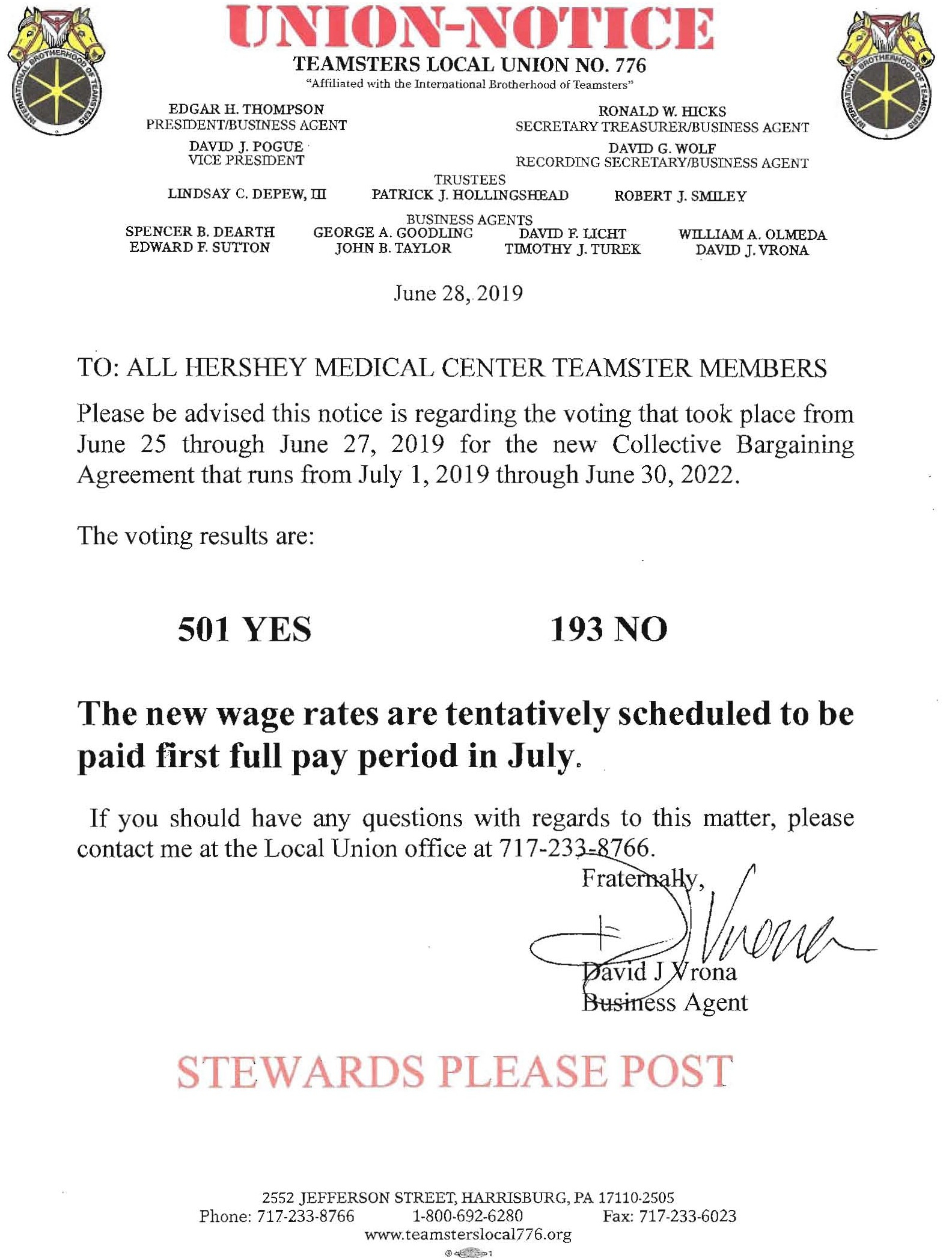 C & F Agent Agreement Teamsters Local 776