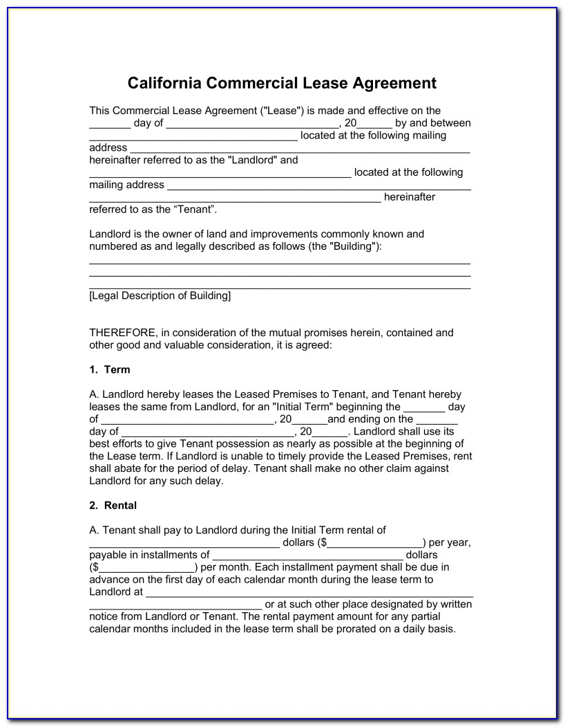 California Commercial Sublease Agreement California Commercial Lease Agreement Form Form Resume Examples