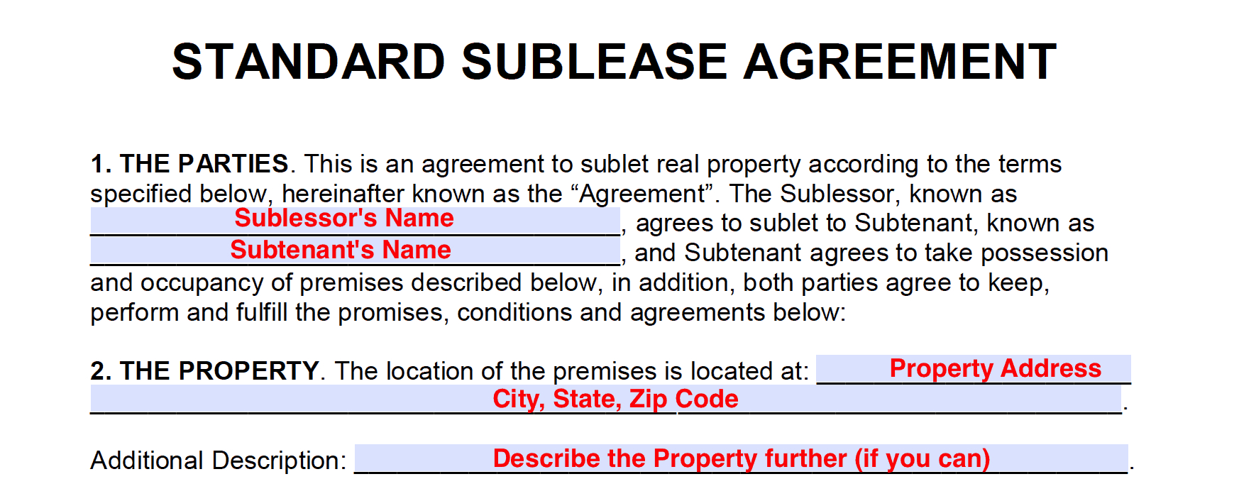California Commercial Sublease Agreement Subleasement Template Professional Templates Forms Lab Free