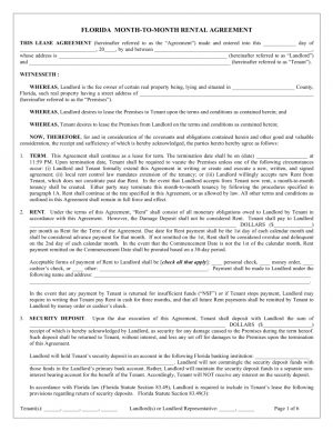 California Residential Lease Or Month To Month Rental Agreement Free Florida Month To Month Rental Agreement Template Word Pdf