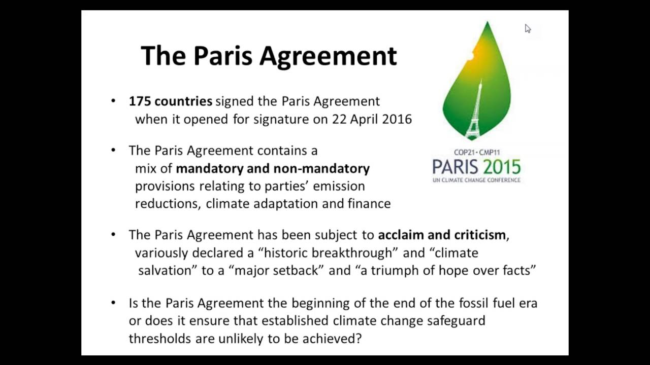 Climate Change Agreement 2015 Webinar The Paris Climate Change Agreement And Its Implications For Tourism June 6 15 00