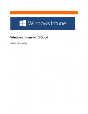 Cloud Service Level Agreement Template Appendix 1 Microsoft Windows Intune Service Level Agreement