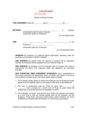 Coaching Agreement Form 13 Sports Coach Contract Example Templates Docs Word Examples