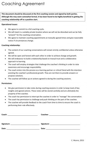 Coaching Agreement Form Coaching A Coaching Journey