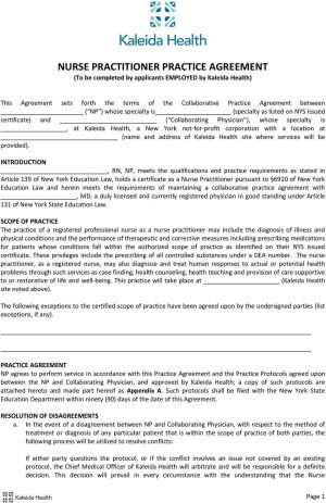 Collaborative Practice Agreement Nurse Practitioner Nurse Practitioner Practice Agreement To Be Completed Applicants