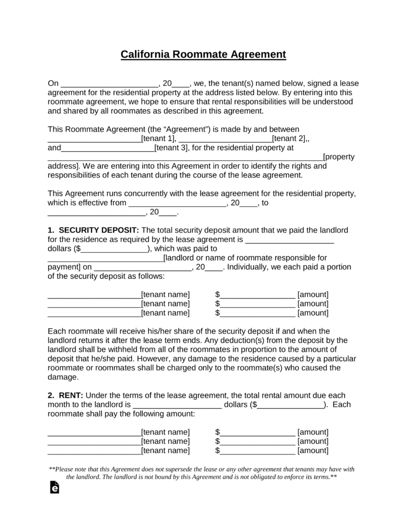 Colorado Residential Lease Agreement Lease Agreement Colorado Pdf 91645 Free California Roommate Room