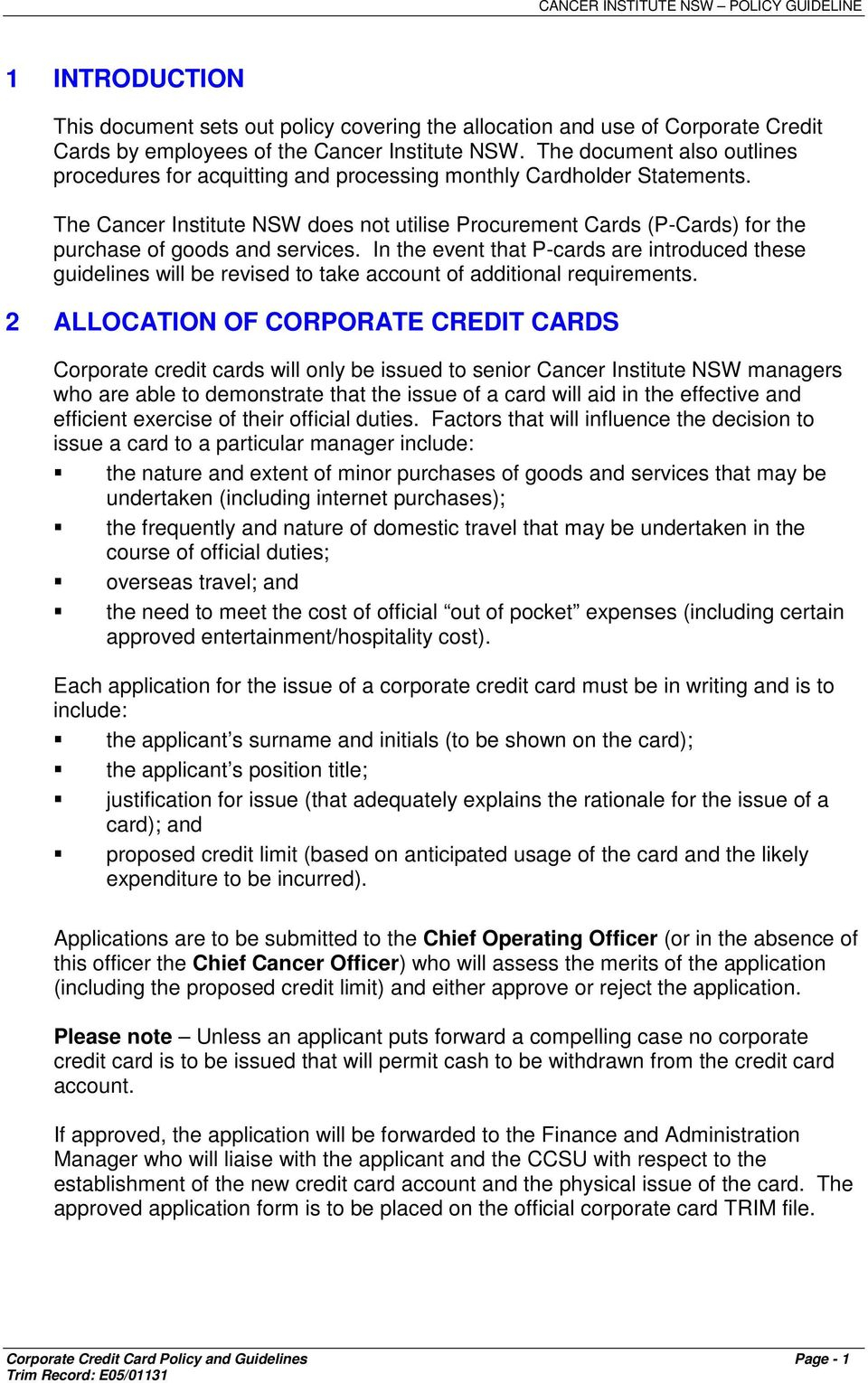 Company Credit Card Usage Agreement Corporate Credit Card Agreement Template Mandegar