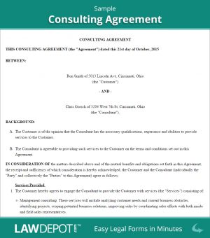Corp To Corp Agreement Template Consulting Agreement Template Us Lawdepot