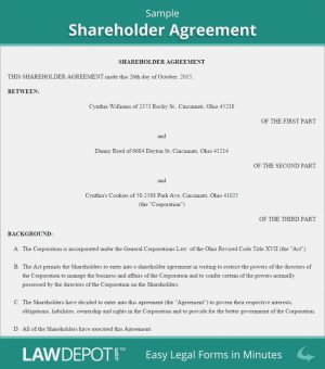 Corp To Corp Agreement Template Shareholder Agreement Form Us Lawdepot Transfer Of Stock