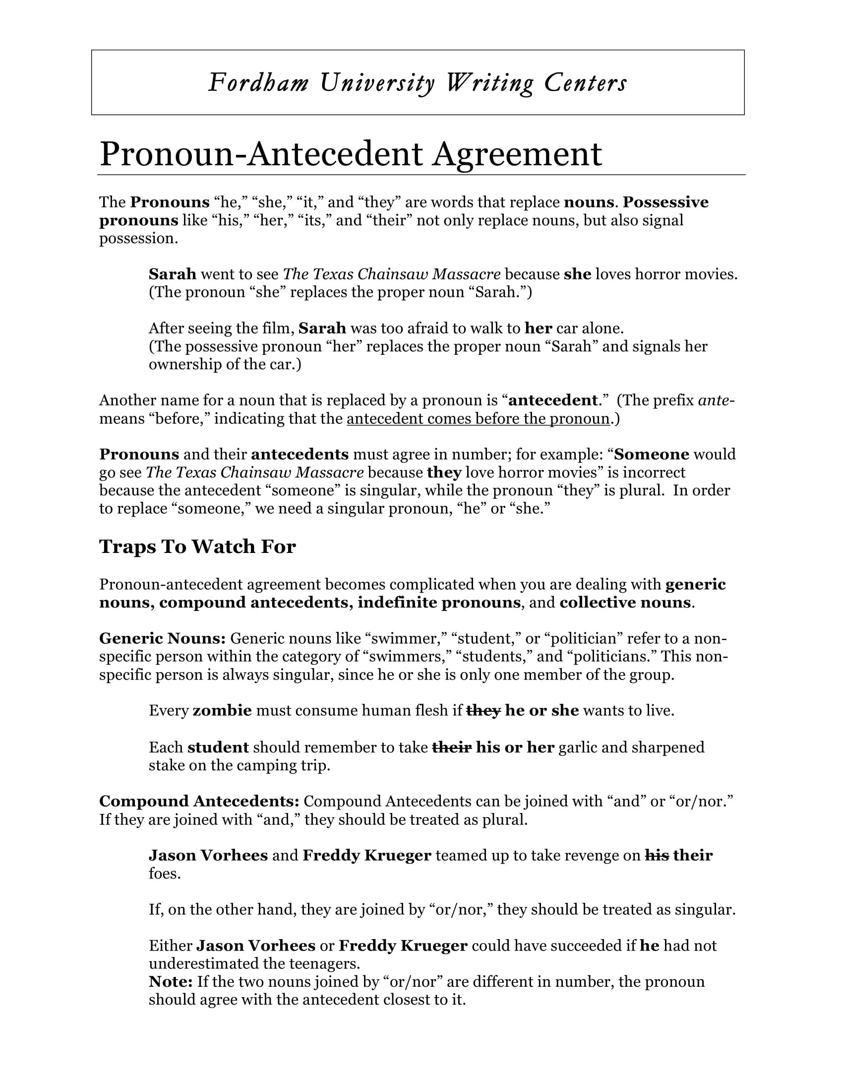 Correct Pronoun Antecedent Agreement Pronoun Antecedent Agreement Worksheets Holidays Printable