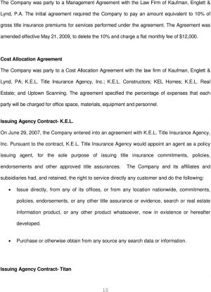Cost Allocation Agreement Kel Title Insurance Group Inc Pdf