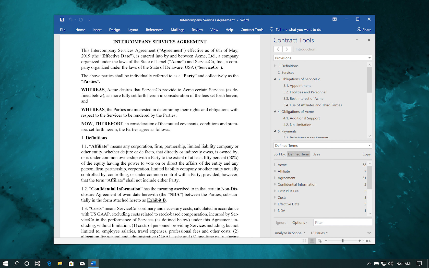 Cost Allocation Agreement Paper Software Contract Tools For Microsoft Word Turner For Mac