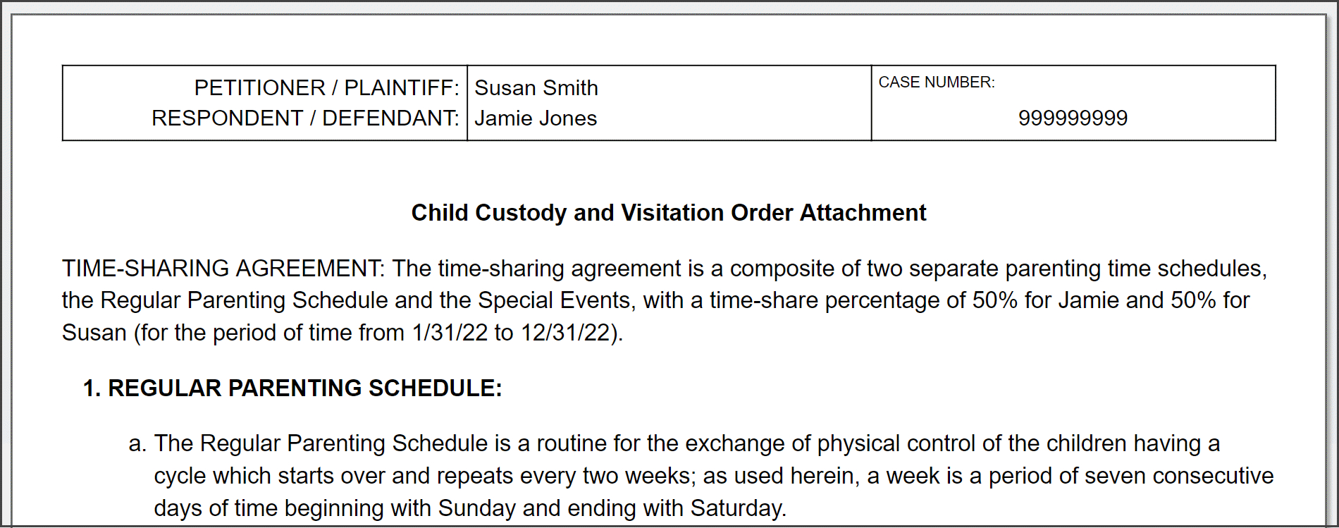 Custody Agreement Sample New York Parenting Plans And Custody Agreements Ny