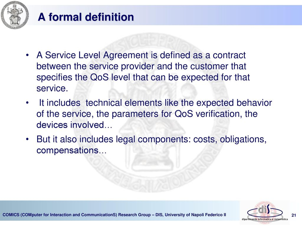 Define Service Level Agreement Defining Service Level Agreements Ppt Download